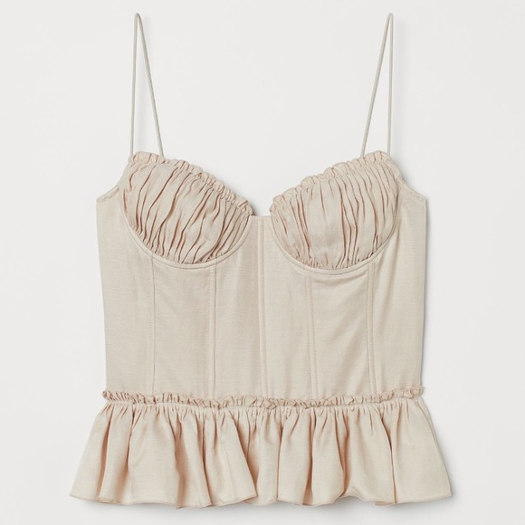 Brock Collection x H&M Linen-Blend Corset Top - S - Picture 5 of 7
